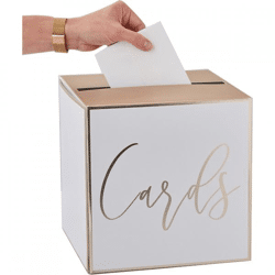 Ginger Ray card box white/gold 25 cm