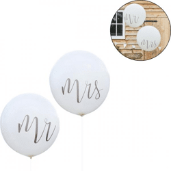 Ginger Ray balloons Mr & Mrs white 91 cm