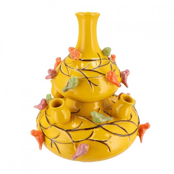 Vase Vogel gelb 32 cm Satz von 2