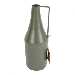 Vase Flasche Metall grün 29 cm