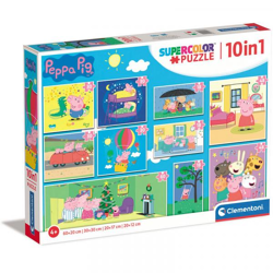 Clementoni 20271 - 10 in 1 Puzzle - Supercolor - Peppa Pig