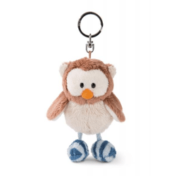 Oscar owl 10cm key ring with joint, rotating head