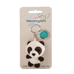 Panda 7cm beanbag keyring with 