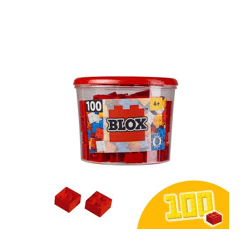 Simba 104114111 - Blox 100 rote 4er Bausteine in Dose (Androni)