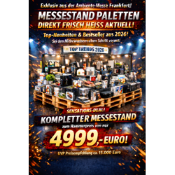 PALETTE TRADE FAIR STAND - DIRECTLY FROM THE AMBIENTE | RRP € 15,000 | ONLY € 4,999 | 2026 TRENDS I Special items I Mystery I Pallet I Pallets