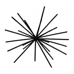 Housevitamin ornament Firework metaal zwart 15 cm