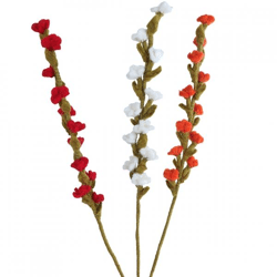 Kunstbloem vilt 43 cm 3 assorti