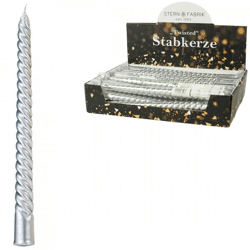 Stern Fabrik dinerkaars twist zilverkleurig 2,2 x 25 cm