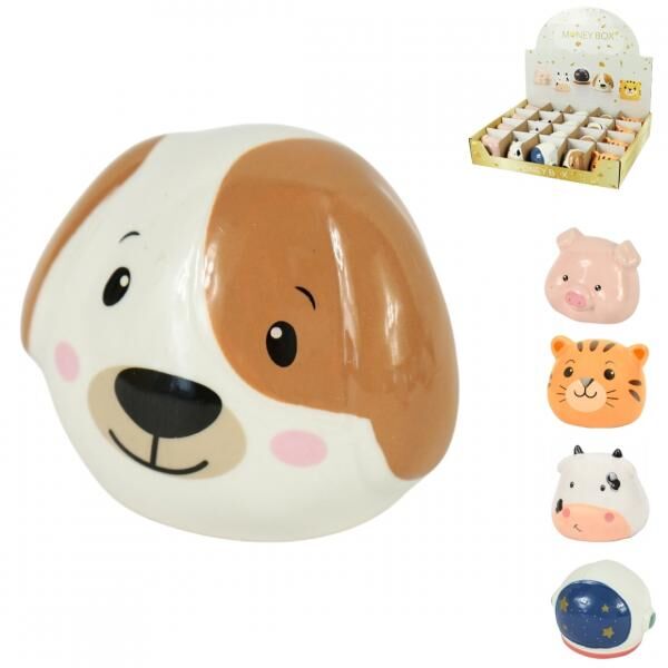 Money box 8 cm 5 assorted