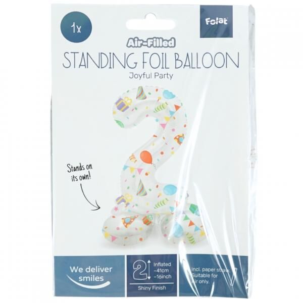 Folat Folienballon stehend 0 Joyful party 41 cm