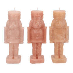 Kaars Frosty Nutcracker warm sand 7 x 20 cm 3 assorti