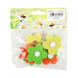 Decoration flowers spring felt 4 cm 9 pieces