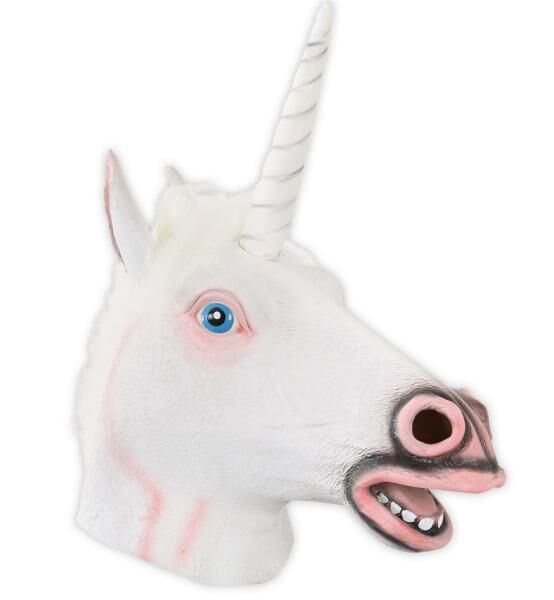 Vollmaske Einhorn wei&szlig; - Adult