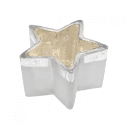 Theelichthouder Carlin ster zilverkleurig 10,5 cm