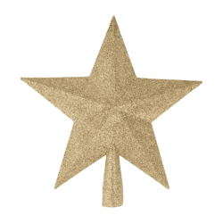 Piek kerstster glitter goudkleurig 23 cm
