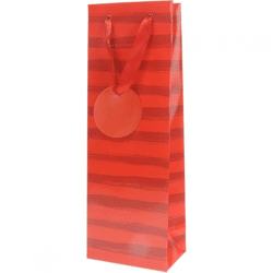 Gift bag Stripes red 12.5 x 8 x 36 cm