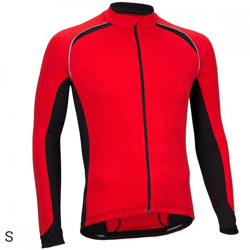Avento fietsshirt heren lange mouw rood/zwart maat S