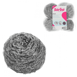 Sorbo pannenspons rvs set van 4
