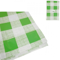 Tafelkleed kunststof groen/wit 130 x 175 cm