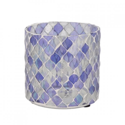 Theelichthouder Mosaic M paars 10 cm