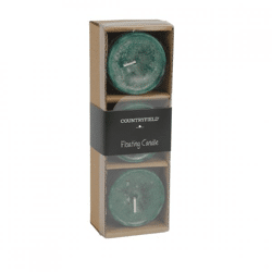 Countryfield drijfkaars Bollie donkergroen 5 cm set van 3