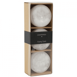 Countryfield drijfkaars Bollie wit 7 cm set van 3