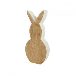 Figuur haas hout wit 18 cm