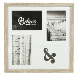 Fotolijst 4 fotos met passe partout bruin 10 x 15 cm