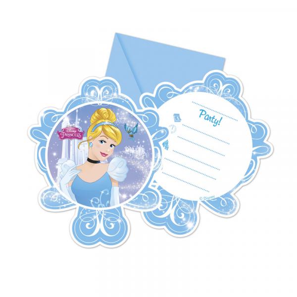 Cinderella's Fairytale - 6 invitation cards with envelope