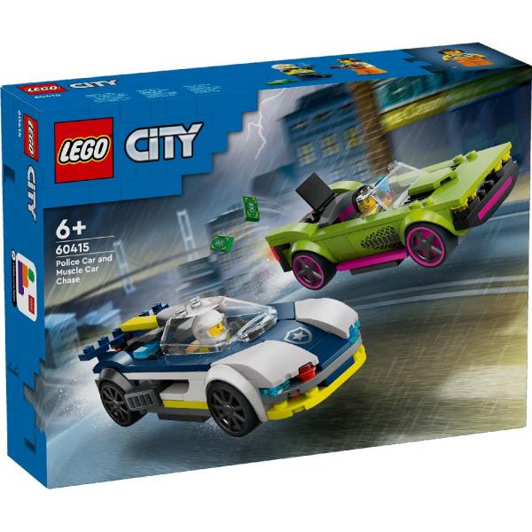 LEGO&reg; 60415 City Polizei - Verfolgungsjagd mit Polizeiauto und Muscle Car (213 Teile)