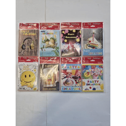 Party invitation card set (5) with inner text