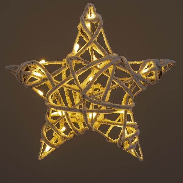 Weihnachtsstern LED auf Batterie Schnee 40 cm