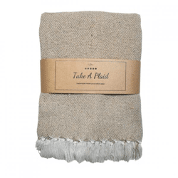 Take a Plaid 13 recycelte Baumwolle beige 130 x 180 cm