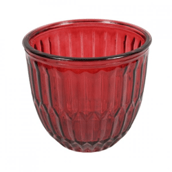 Theelichthouder Joey glas rood 13 cm