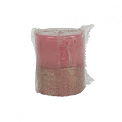Gala stump candle gold/pink 6.5 x 8 cm