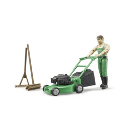 Bruder 62103 - bworld gardener with lawn mower and garden tools