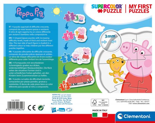 Clementoni 20829 - My First Puzzles 3+6+9+12 Teile - Peppa Pig
