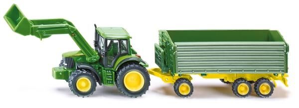 SIKU 1843 - John Deere mit Frontlader und Anh&auml;nger - Modellauto