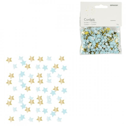 Confetti Ster folie blauw/goudkleurig 14 g