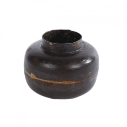 Theelichthouder Hidde metaal bruin 8 cm