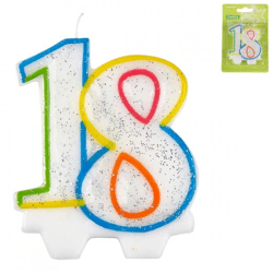 Number candle 18 years 8 cm