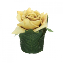 Kunstbloem in pot Rose geel 8 cm