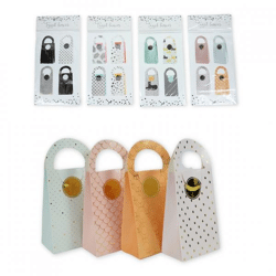 Gift bag with stickers 14 cm 4 assorted