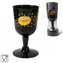 Senza wine glasses black/gold 140 ml 4 pieces