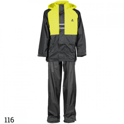 Ralka regenpak kids 43SF antraciet/lime maat 116 90 stuks