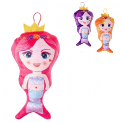 Hug mermaid with glitter crown 20 cm 3 assorted