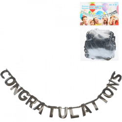Garland Congratulations silver 2 m
