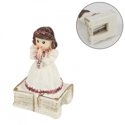 Pencil sharpener Girl on book white 7.5 cm