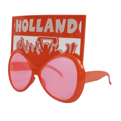 Sunglasses with supporters and banner orange 18 cm