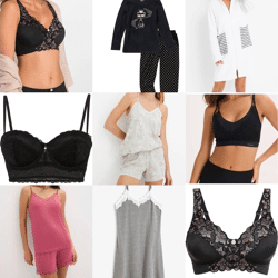 1,50 € Damenunterwäsche Mix aus deutschen Katalogen, BHs, Slips, Tops, Pyjamas und Badebekleidung, Größen XS–XXXL, weltweiter Versand